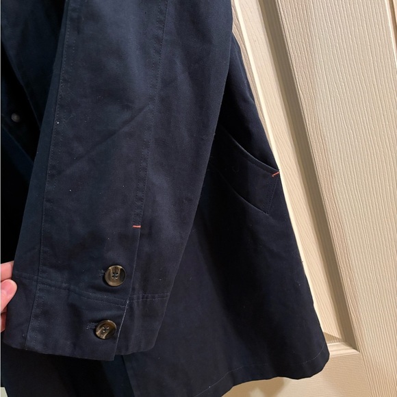 Native Youth Men's Navy Blue 100% Cotton Snap
Front Collared Trench Coat M NWT - Picture 4 of 6